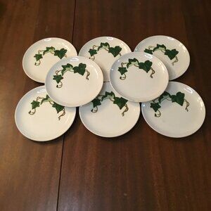 Set 8 Metlox Pottery Poppy Trail California Ivy Dessert Plates 6.5" Vintage